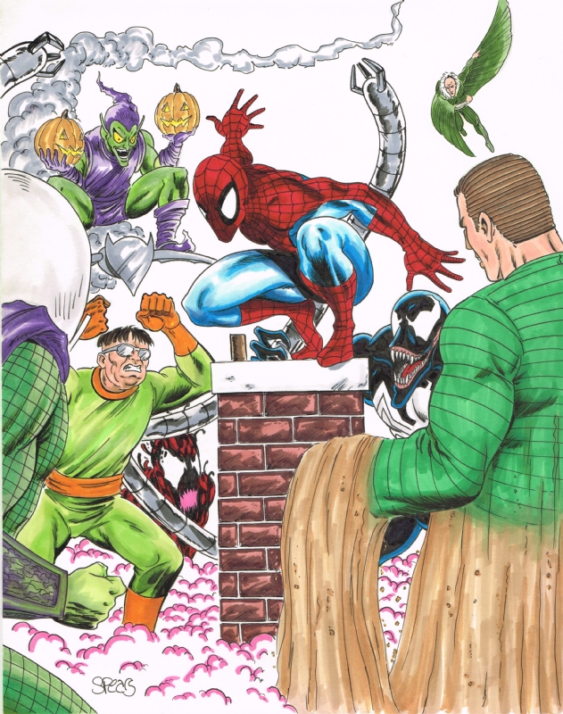 Spider-Man vs. Villains - Mark Spears, in Fernando Torres's COMMISSIONS,  PIN-UPS & OTHER ART Comic Art Gallery Room