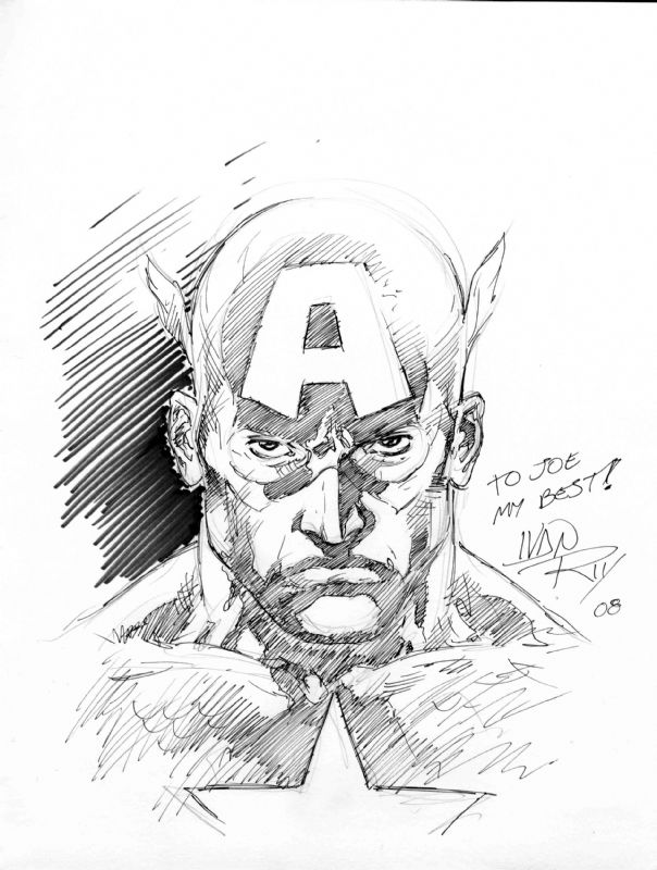 Ivan Reis - Captain America, in Joe Gonzalez's Con Sketch Books Comic ...