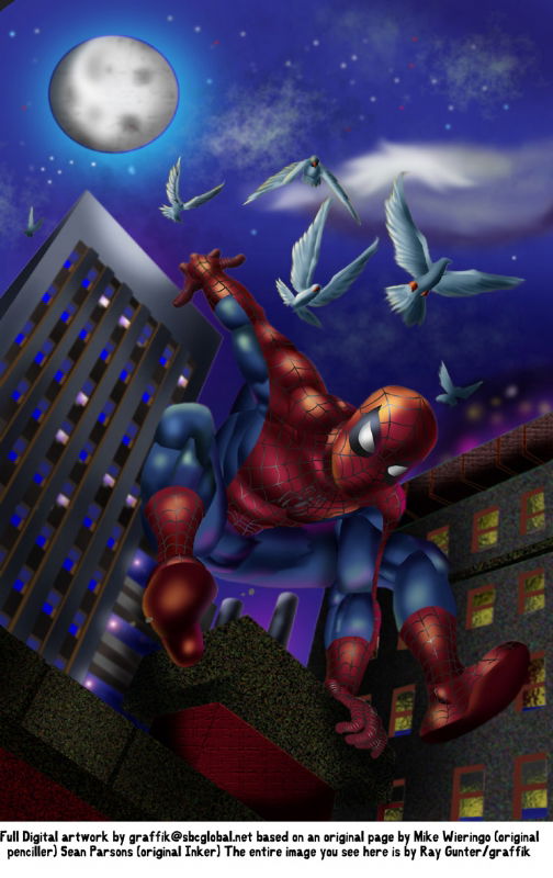 Spiderman remake nighttime, in Ray Gunter's My art Comic Art Gallery Room