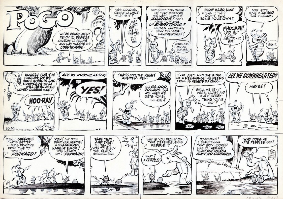 Pogo October 20, 1957, in David O'Dell's Pogo Comic Art Gallery Room