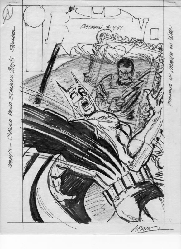 Batman #481 Cover Sketch A by Aparo, in Darren Vincenzo's Sketches, etc.  Comic Art Gallery Room