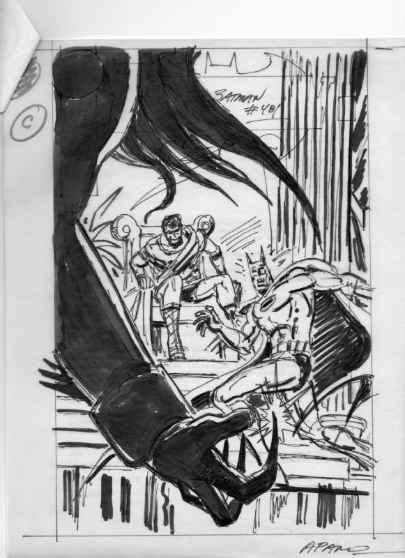 Batman #481 Cover Sketch C by Aparo, in Darren Vincenzo's Sketches, etc.  Comic Art Gallery Room