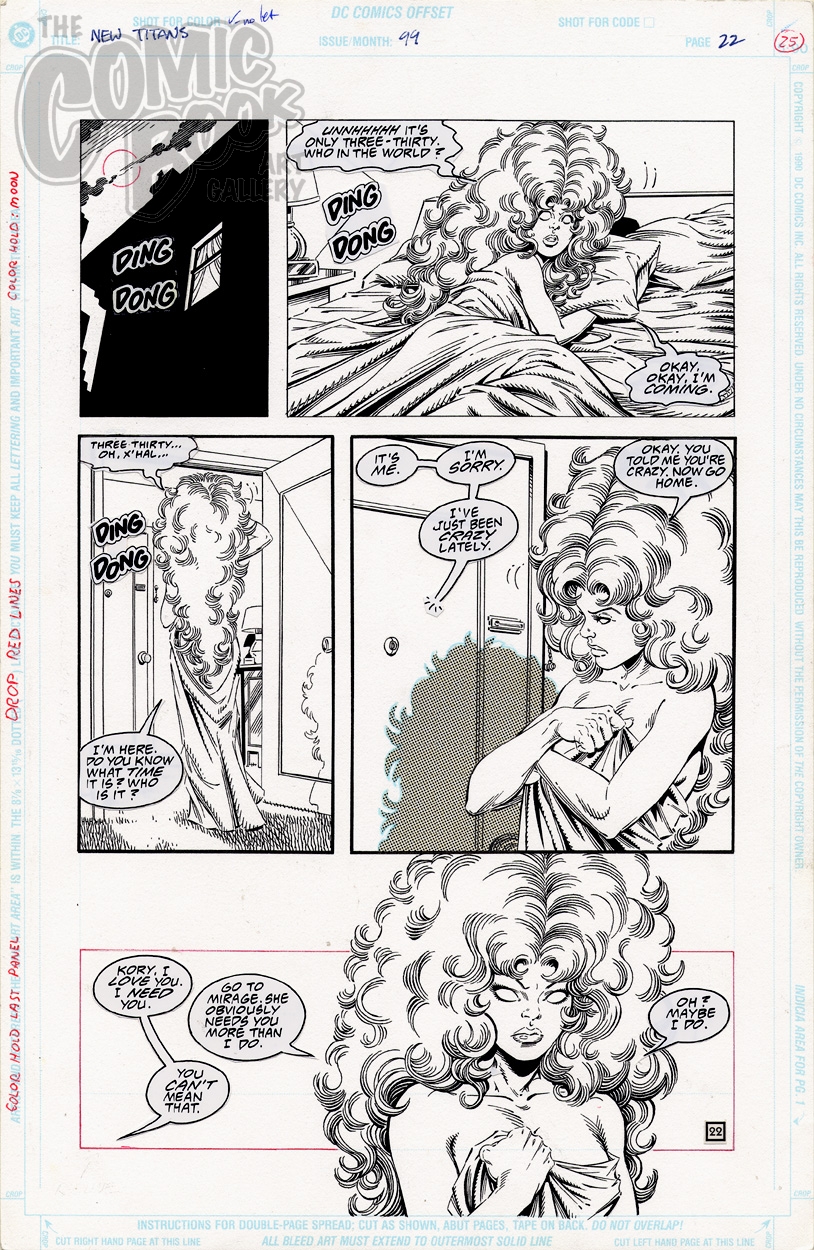 New Titans #99 p.22 - Sexy Nude Starfire!, in Ruben DaCollector's GRUMMETT,  TOM - NEW TITANS Comic Art Gallery Room