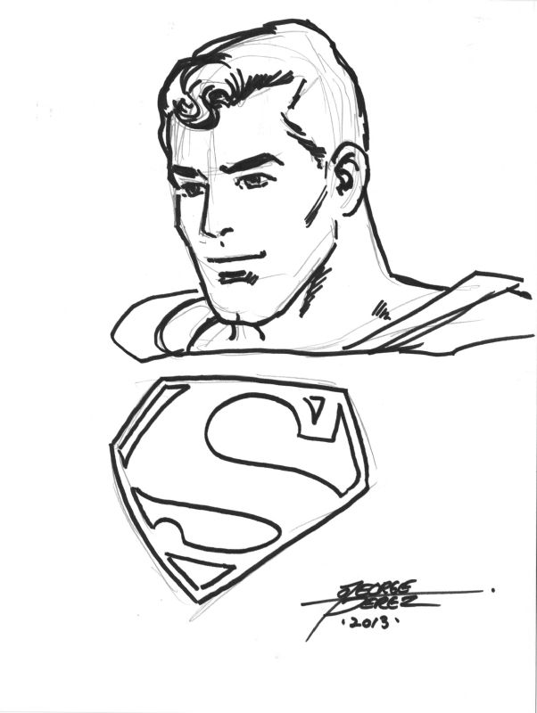 Superman, in todd erwin's convention sketches Comic Art Gallery Room