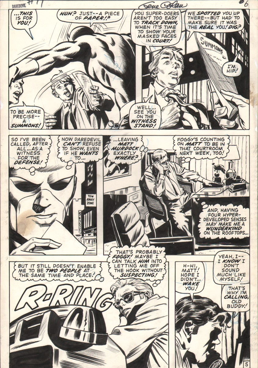 Daredevil (Issue 71 Page 6) - Gene Colan, in Andy Wurst's Interior ...