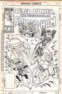 The Spectacular Spider-Ham Cover 16 - Jose Albelo, Comic Art