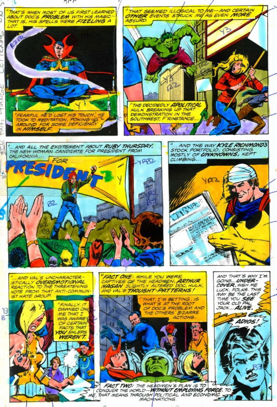 The Defenders Annual # 1 (1976) color guide page, in John Sisson's ...