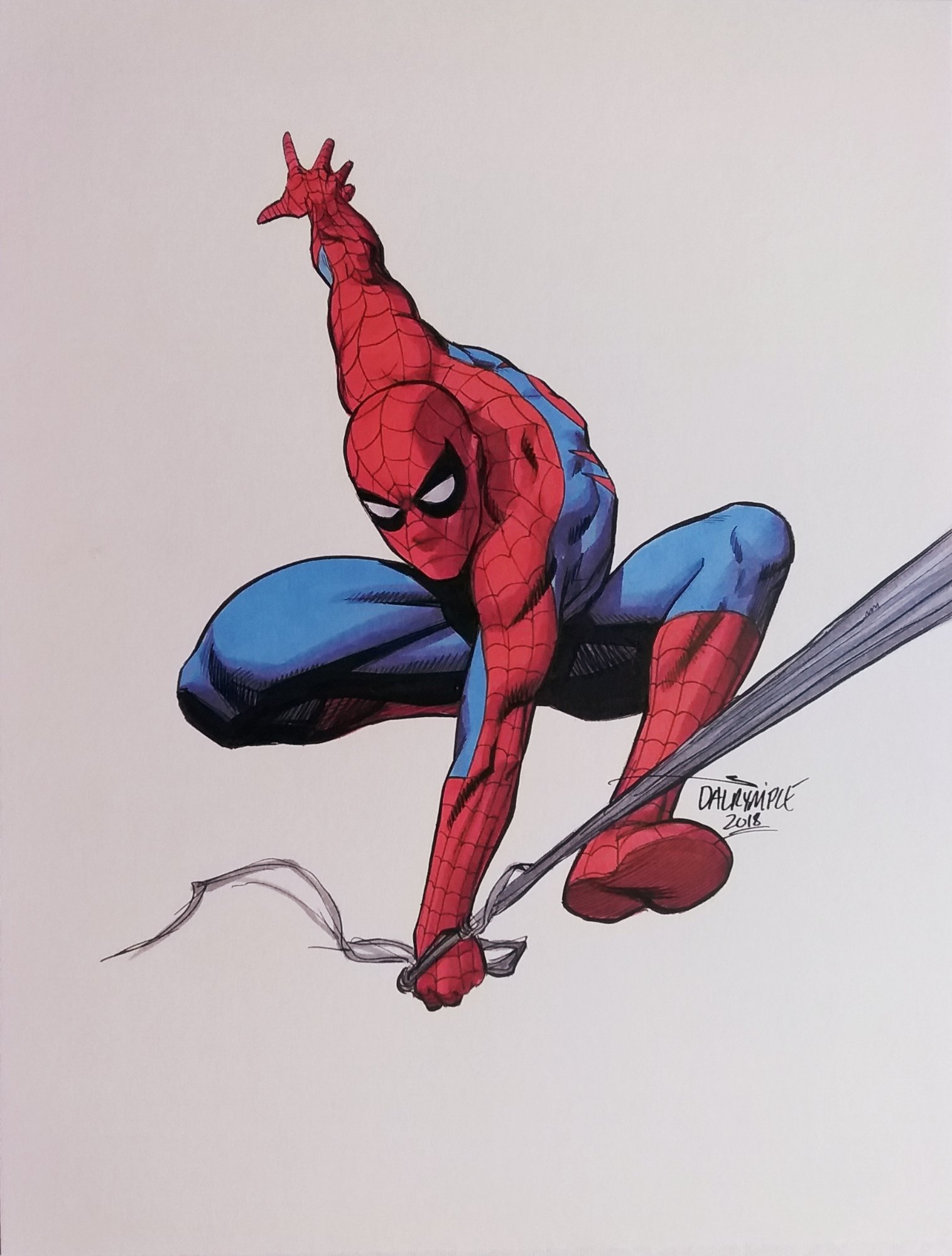 Spiderman swinging pinup, in Arthur Chertowsky's Artist Scott