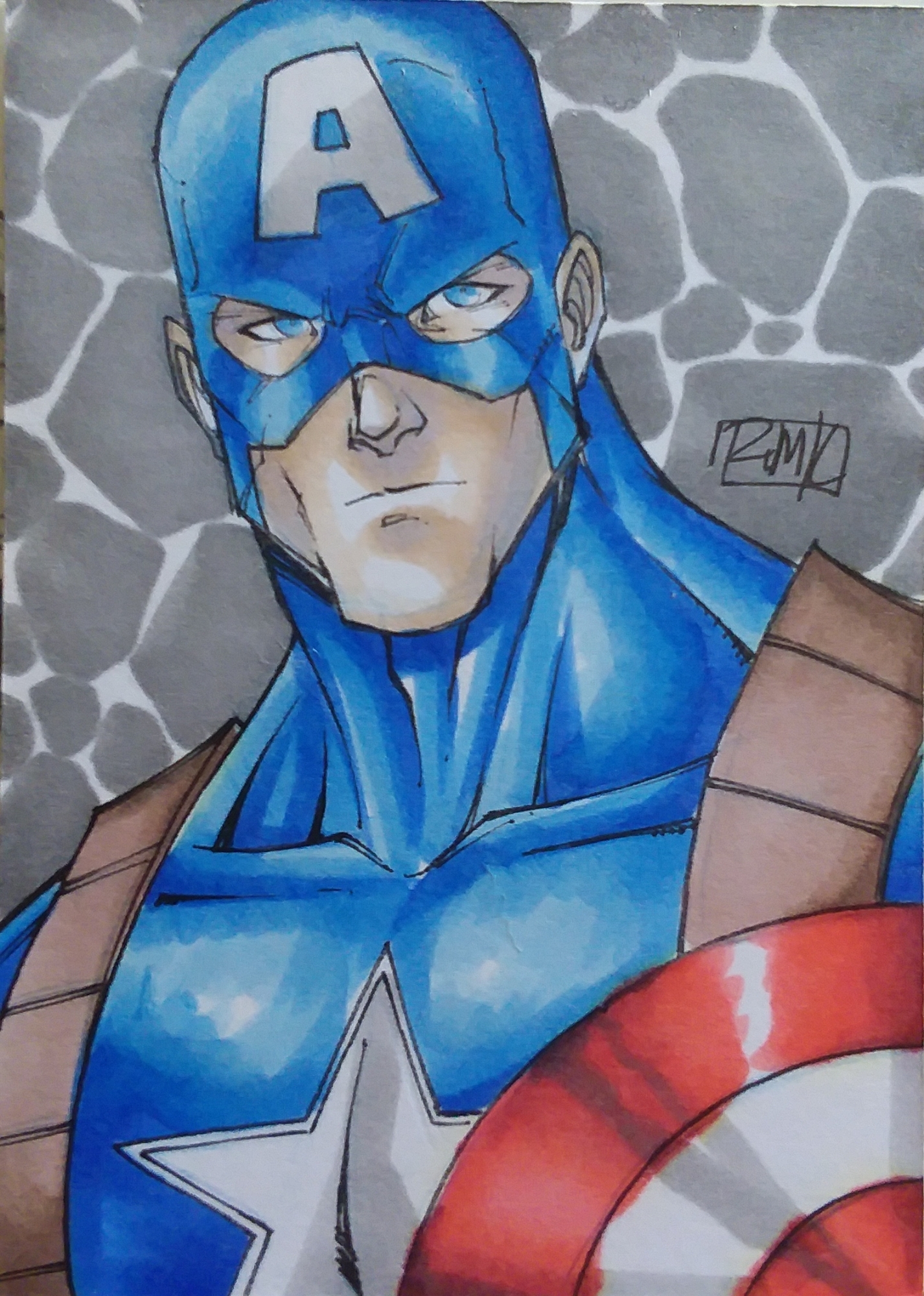 Chris Evans Captain America (original art) - The artwork of Brad Thingvold