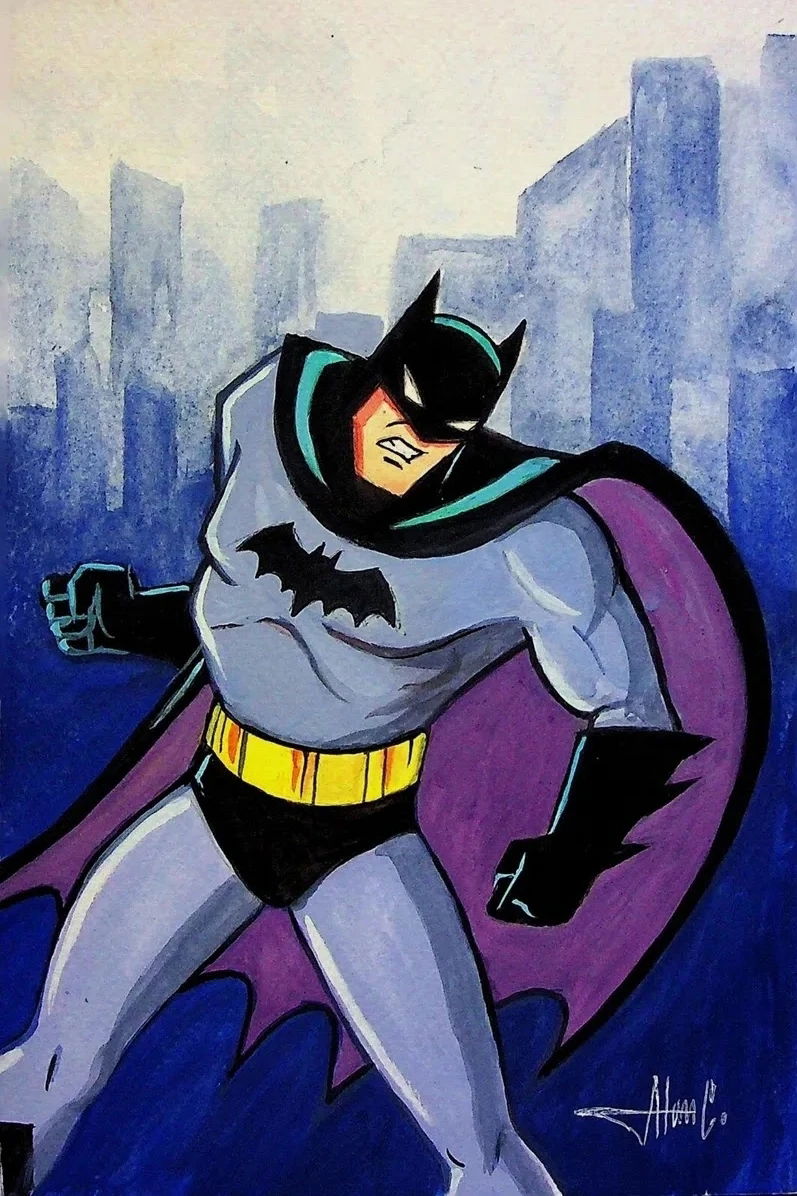 Batman action-ready animation style pin-up, in Arthur Chertowsky's ...