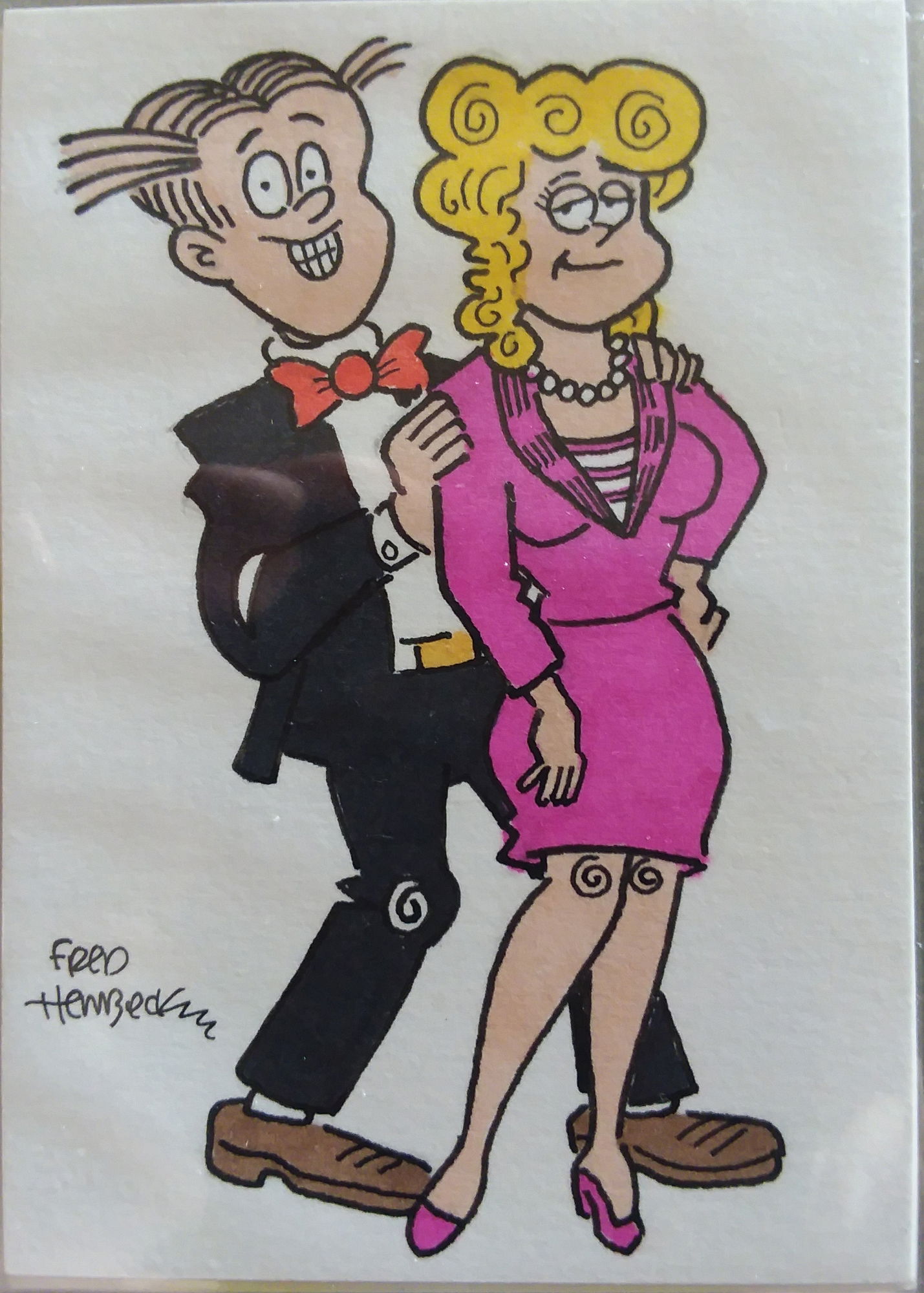 Blondie And Dagwood Sketch Card In Arthur Chertowskys Artist Fred