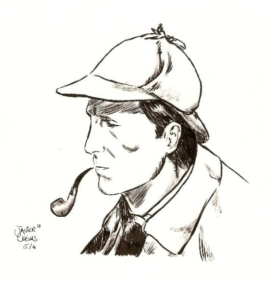 Sherlock Holmes, in Javier Cuevas's Javier Cuevas Comic Art Gallery Room