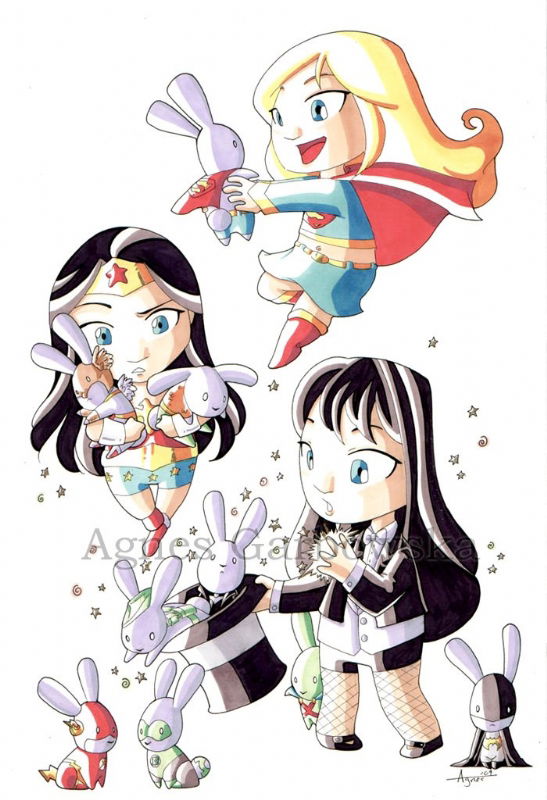 Zatannawonder Womansuper Girl And Dc Bunnies In James Cs Commissions Comic Art Gallery Room 8956