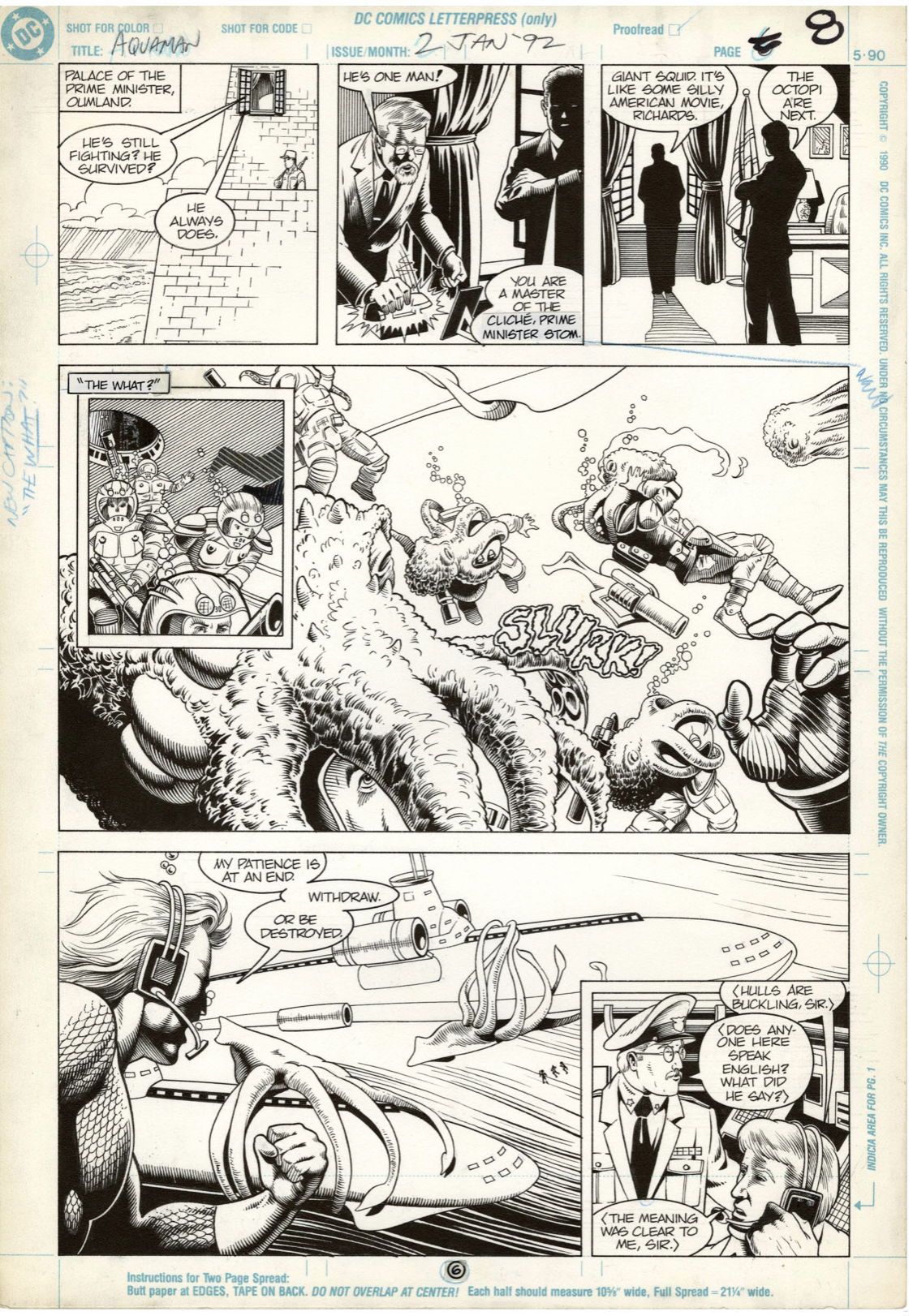 AQUAMAN #2 Page 6 : Artist Name: KEN HOOPER / BOB DVORAK Year: 1992 ...