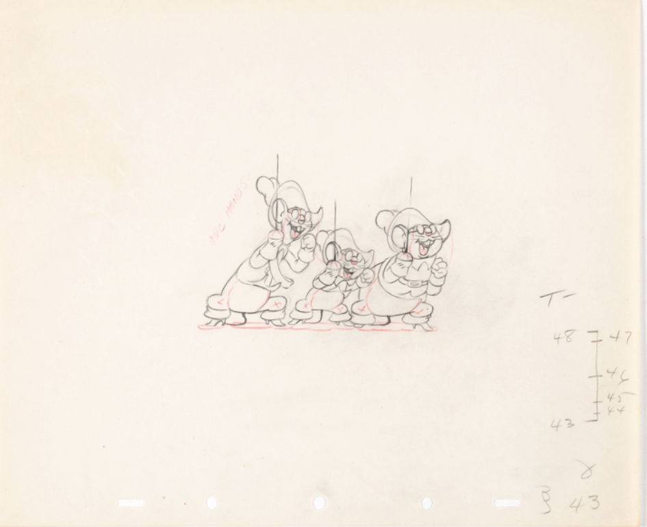 Disney : Three Blind Mouseketeers Production Drawing (Walt Disney, 1936 ...