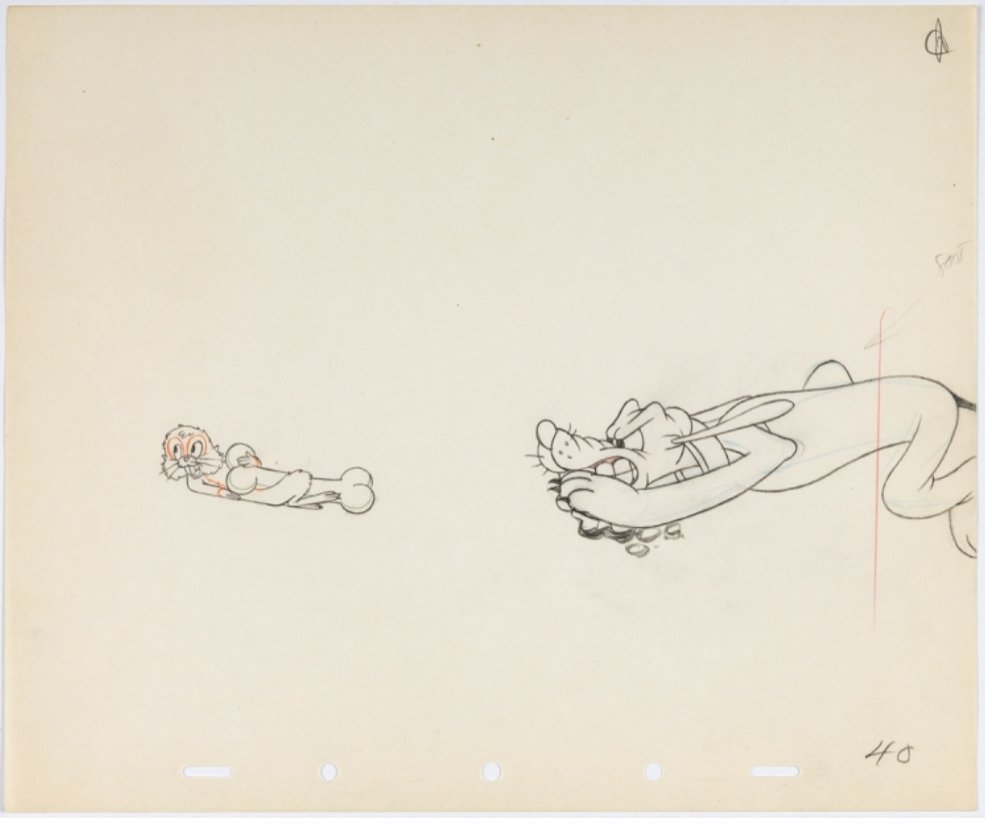 Bone Bandit Pluto and Gopher Animation Drawings Sequence of 3 (Walt ...
