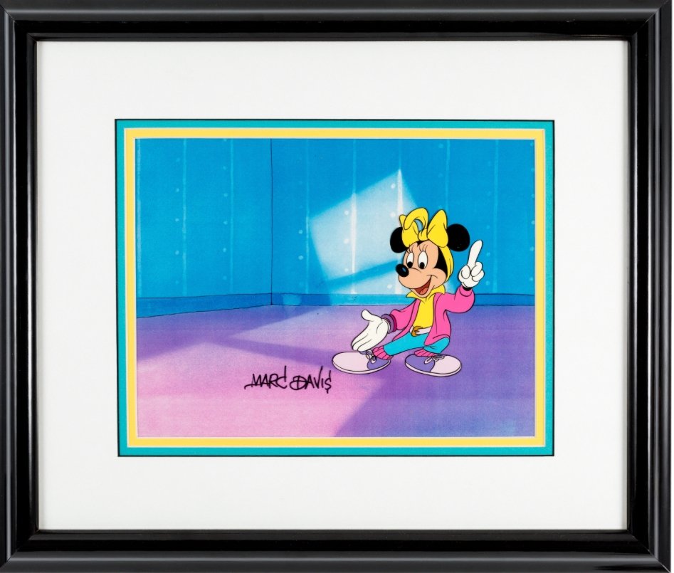 Namaak Zee speelgoed Minnie Mouse TV Commercial Production Cel Signed by Marc Davis (Walt  Disney, c. 1980s), in Art Hunt's DISNEY *** Mickey Mouse , Minnie Mouse and  Pluto Comic Art Gallery Room