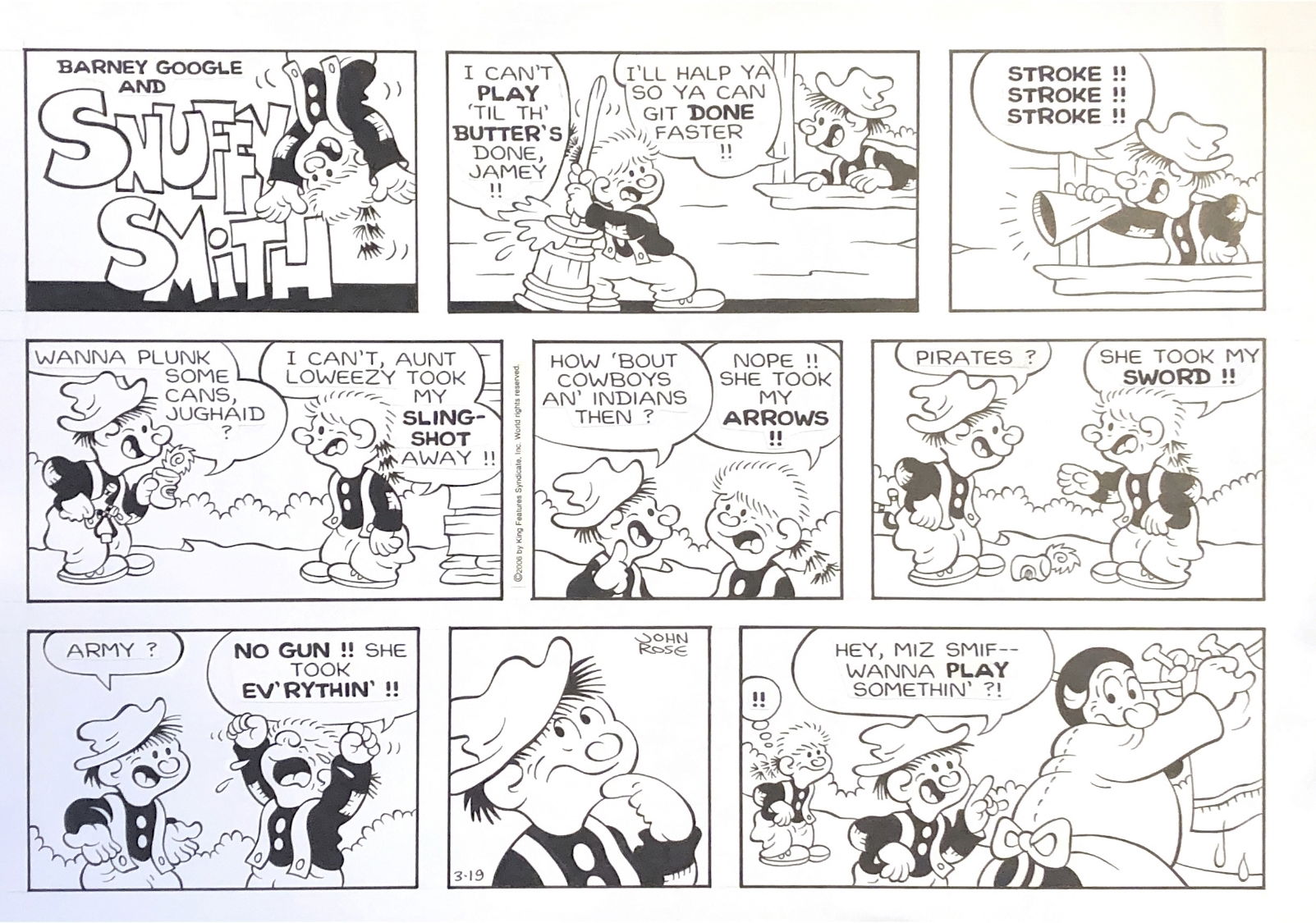 Barney google snuffy smith comic strip 3 19 2006 king features
