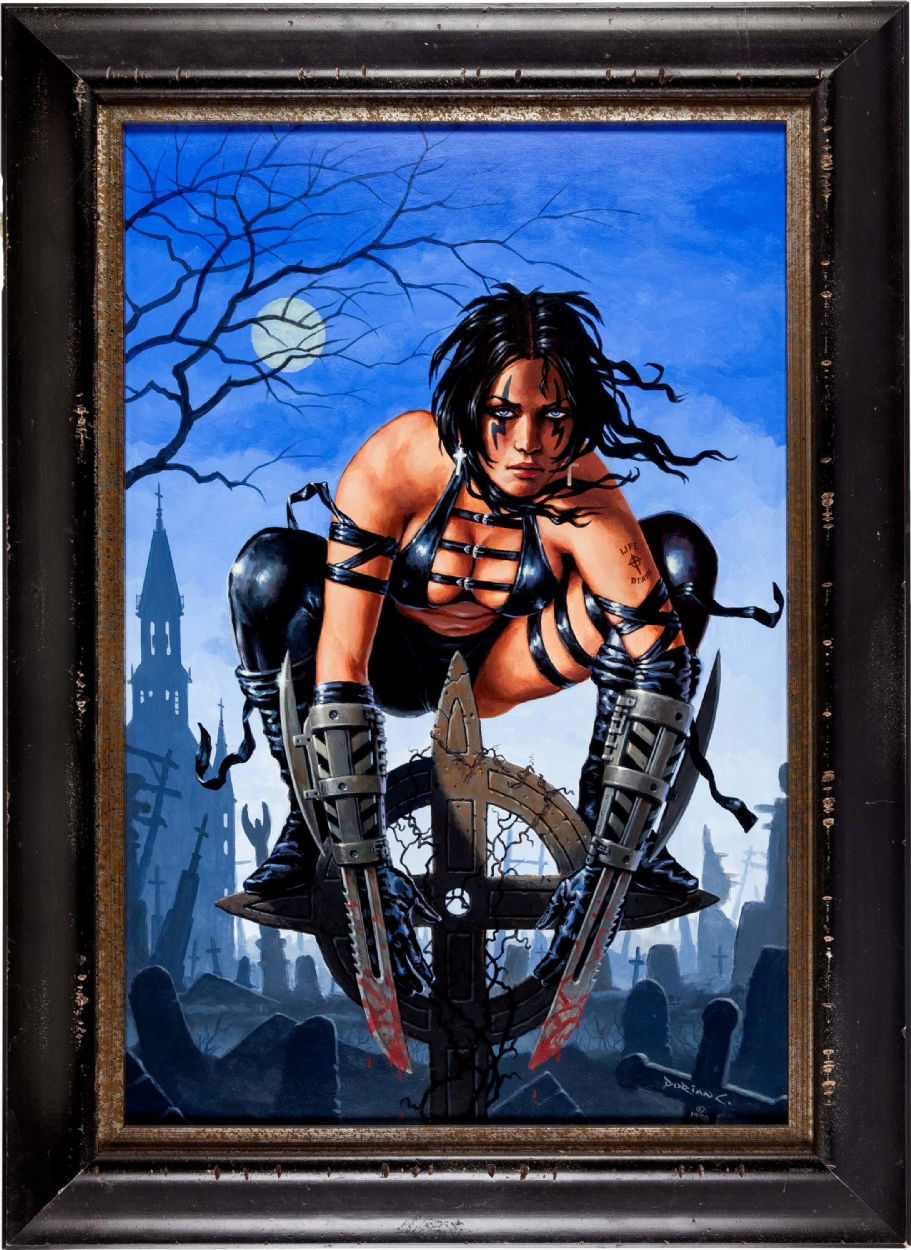 Dorian Cleavenger *** Razor Gothic 1 Cover Painting (London Night Studios,  1998) ( I Have The Comic ) , in Roland Benton s Dorian Cleavenger Comic Art  Gallery Room