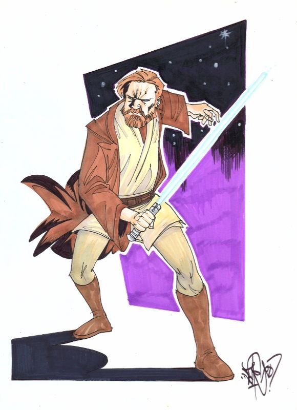 Obi-Wan Kenobi, in Marshall G.'s Nathan Stockman Comic Art Gallery Room