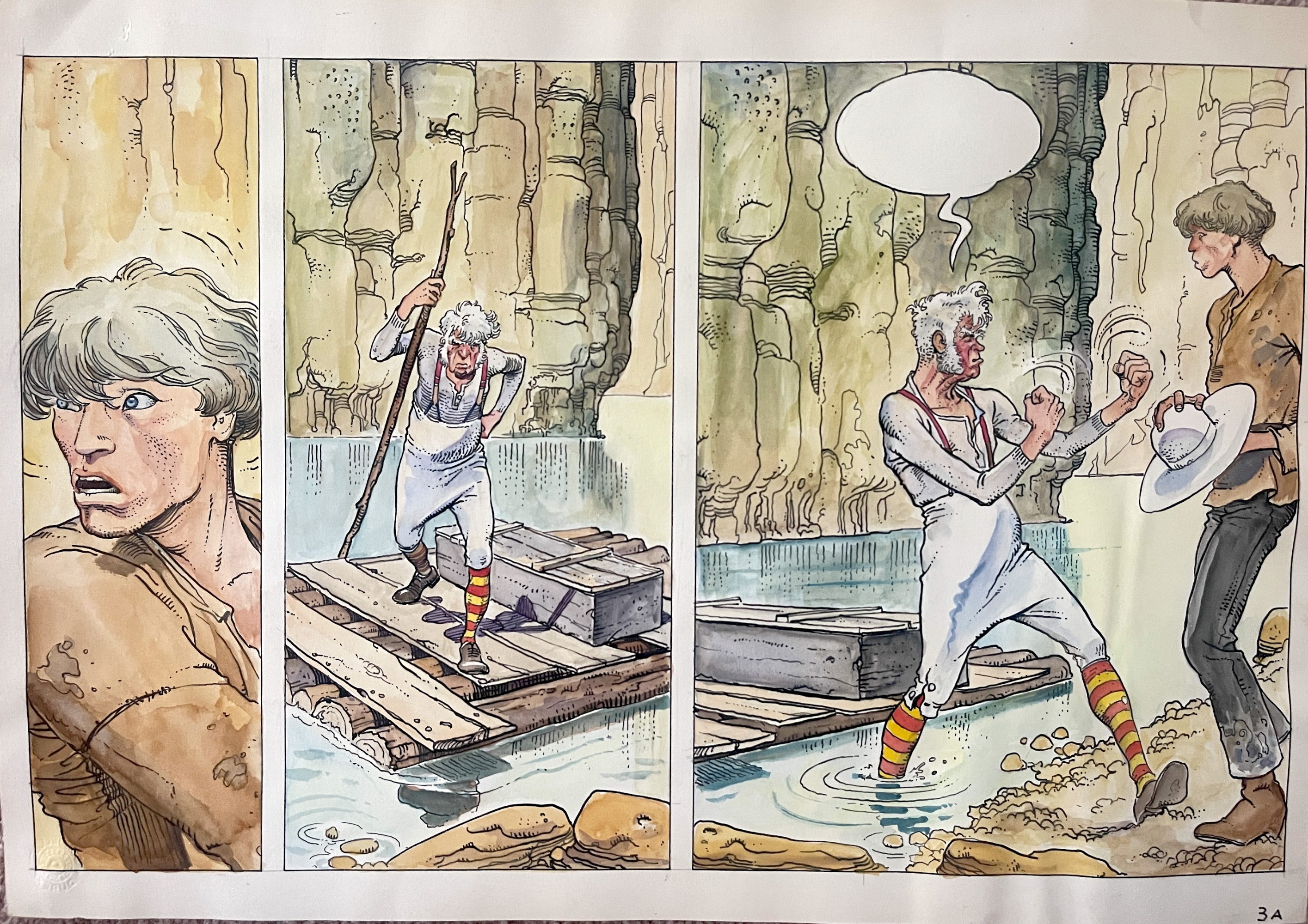MILO MANARA WATERCOLOR PAGE FROM THE PAPER MAN , in Jimmy