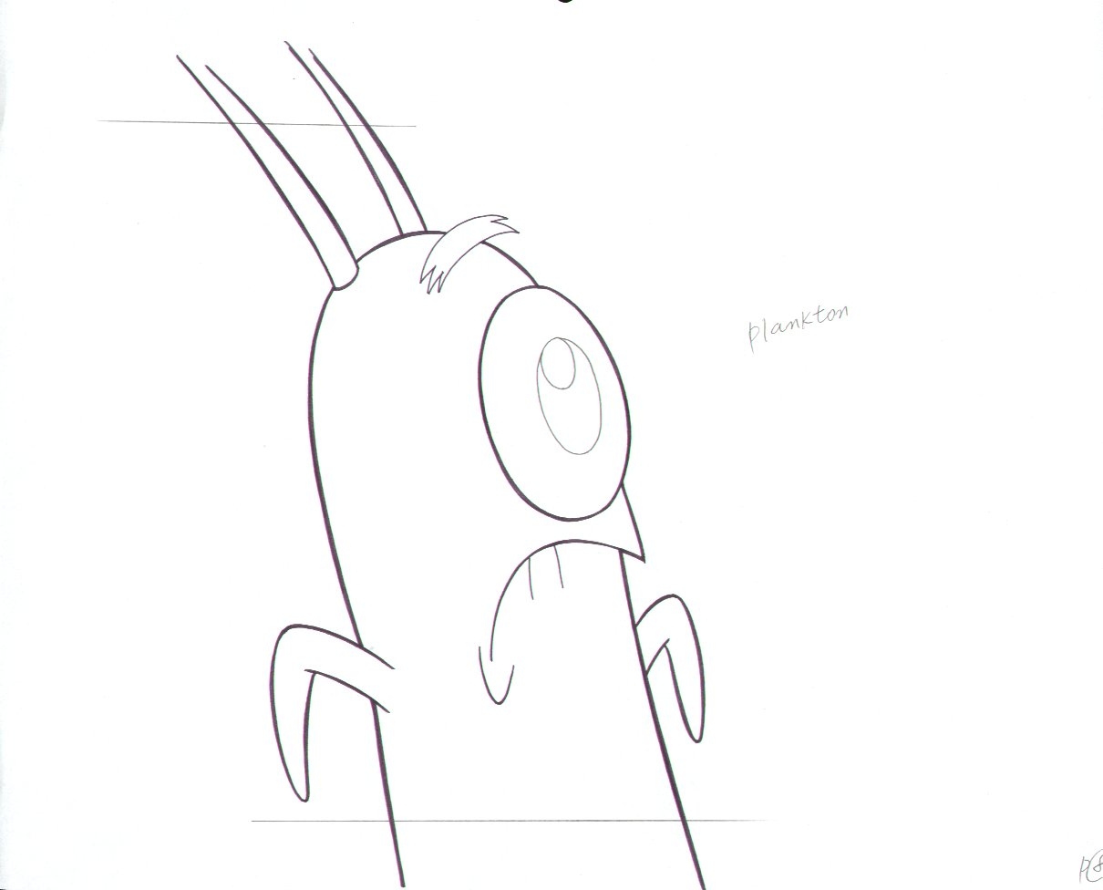 Spongebob Squarepants Production Drawing Plankton In Laura Mc