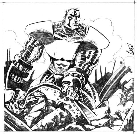 Colossus, in loren lorente's He is the LAW! Comic Art Gallery Room