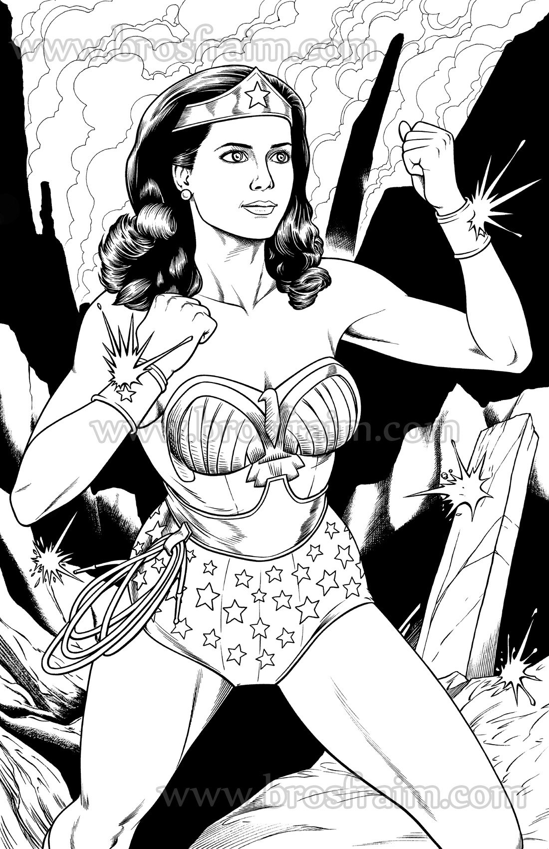 Lynda Carter as Wonder Woman - Sarah Wilkinson, in ~ ephiny22's Wonder  Woman plus Princess Diana pairings Comic Art Gallery Room