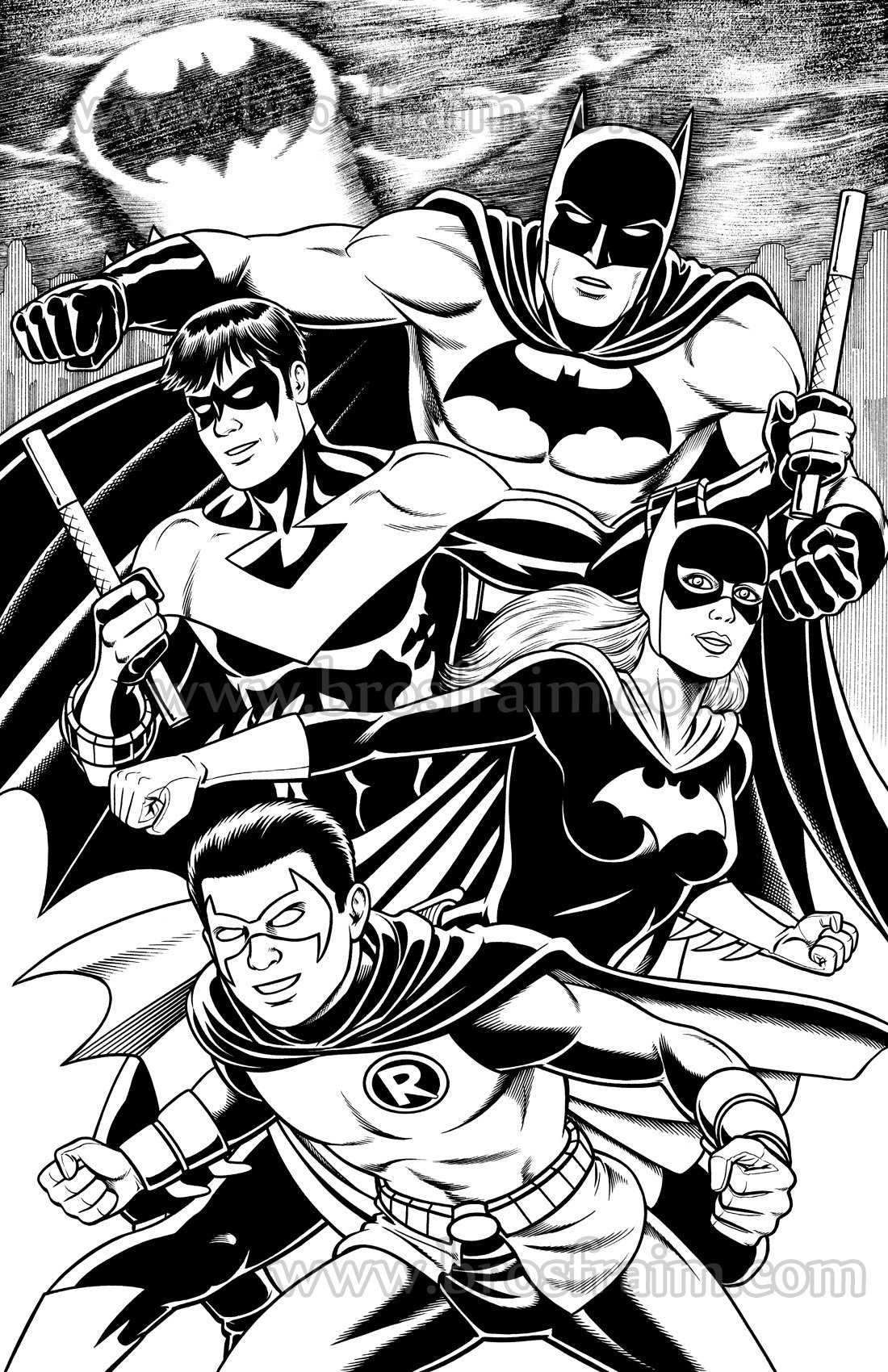 BATMAN FAMILY with Robin, Nightwing, & Batgirl! #6, in Brendon and Brian  Fraim's 11x14 and 11 X 17 Art Pin-ups! Comic Art Gallery Room