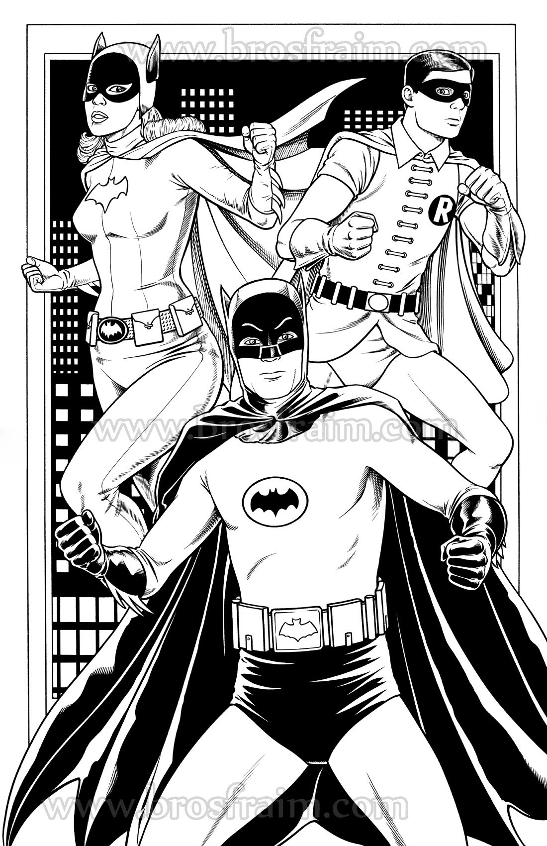 BATMAN '66 with Robin & Batgirl! #6, in Brendon and Brian Fraim's 11x14 and  11 X 17 Art Pin-ups! Comic Art Gallery Room