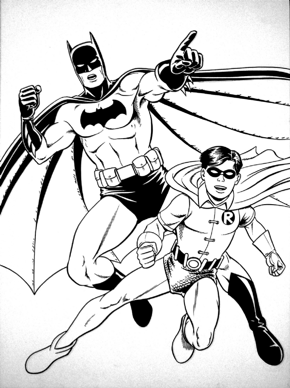 cute batman and robin drawing