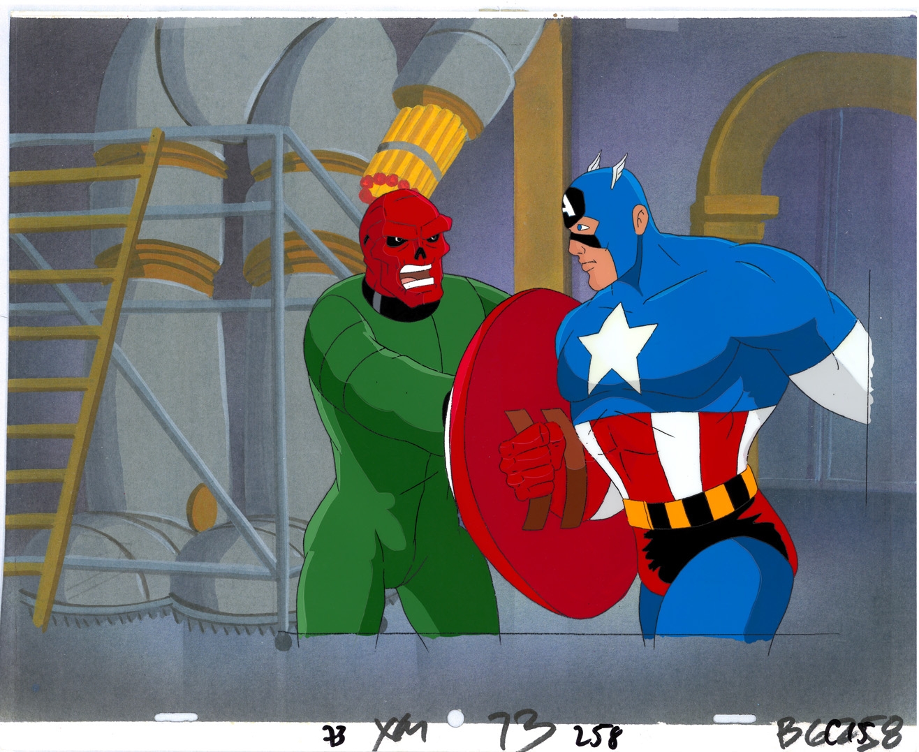 CAPTAIN AMERICA vs. RED SKULL from THE X-MEN Animated Series!, in Brendon  and Brian Fraim's Our Animation Cel Collection Comic Art Gallery Room