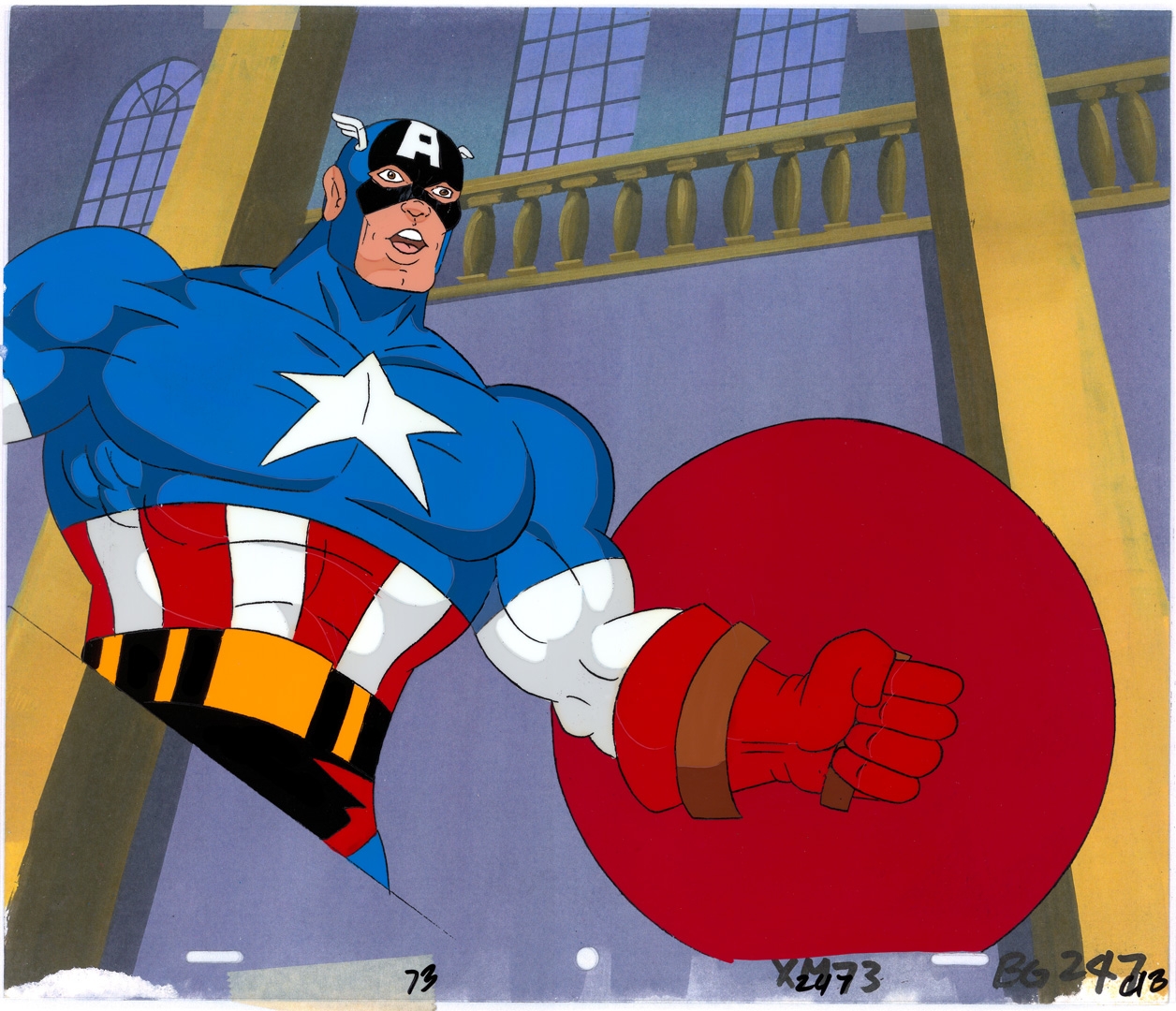 CAPTAIN AMERICA from THE X-MEN Animated Series!, in Brendon and Brian  Fraim's Our Animation Cel Collection Comic Art Gallery Room