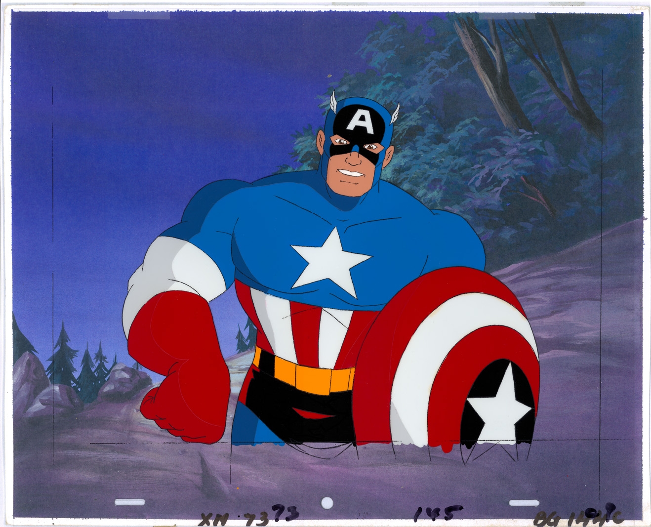 CAPTAIN AMERICA from THE X-MEN Animated Series! #02, in Brendon and Brian  Fraim's Our Animation Cel Collection Comic Art Gallery Room