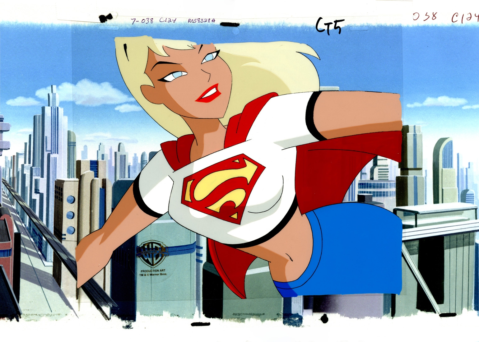 SUPERMAN: The Animated Series Cell- SUPERGIRL FLYING!, in Brendon and Brian  Fraim's Our Animation Cel Collection Comic Art Gallery Room