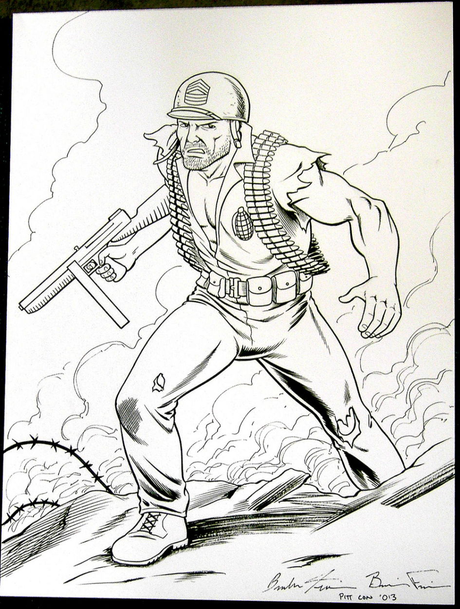 Sgt Rock In Brendon And Brian Fraims 2013 Pittsburgh Comicon Sketches Comic Art Gallery Room 