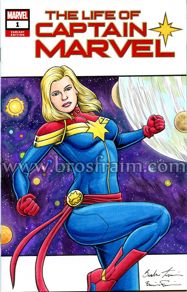 The Life Of Captain Marvel 1 Sketch Cover In Brendon And Brian Fraims Original Sketch Covers 2419