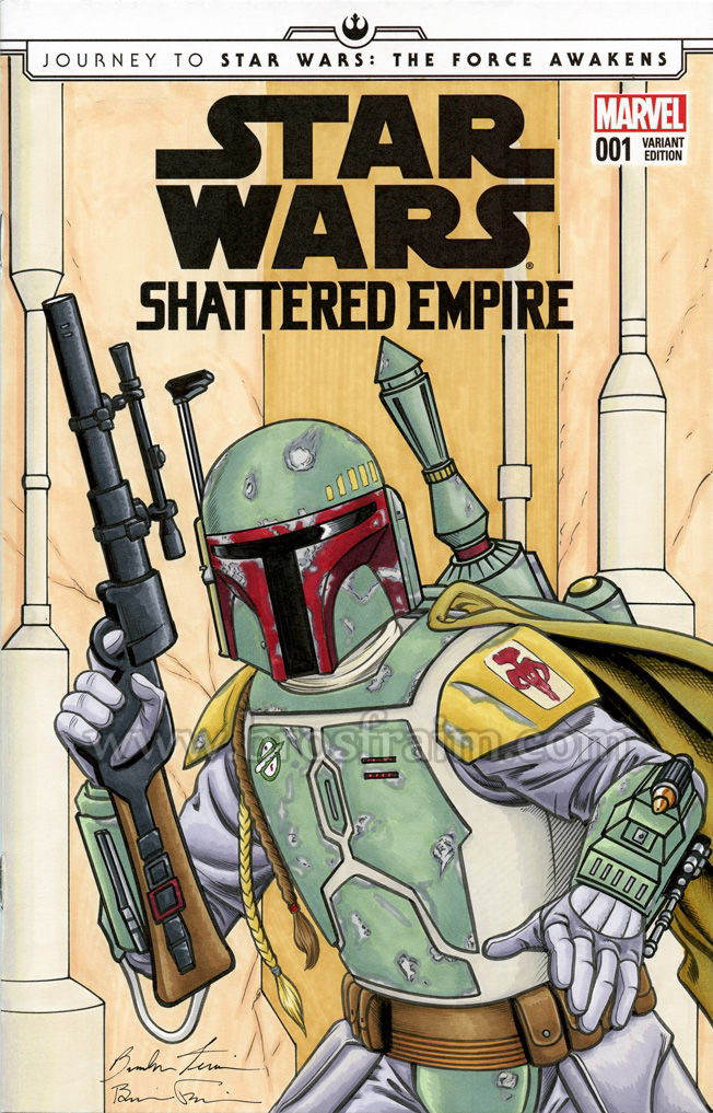 STAR WARS: SHATTERED EMPIRE #1 Sketch Cover featuring BOBA FETT!, in ...