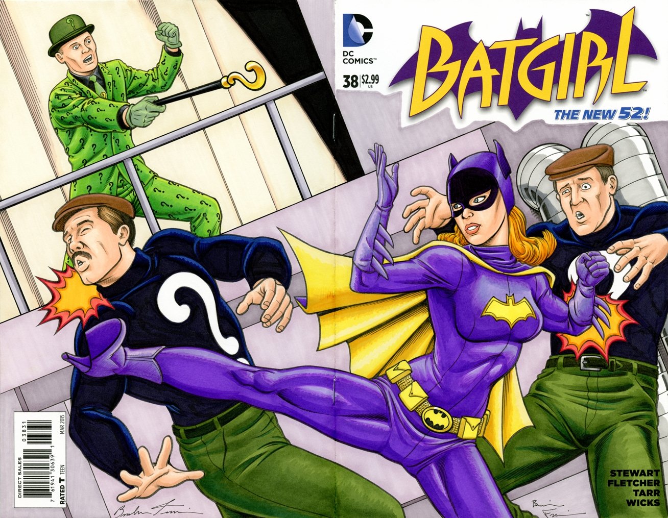 BATGIRL #38 Sketch Cover featuring The Riddler! Batman '66!, in Brendon and  Brian Fraim's Commissions - 2016 Comic Art Gallery Room