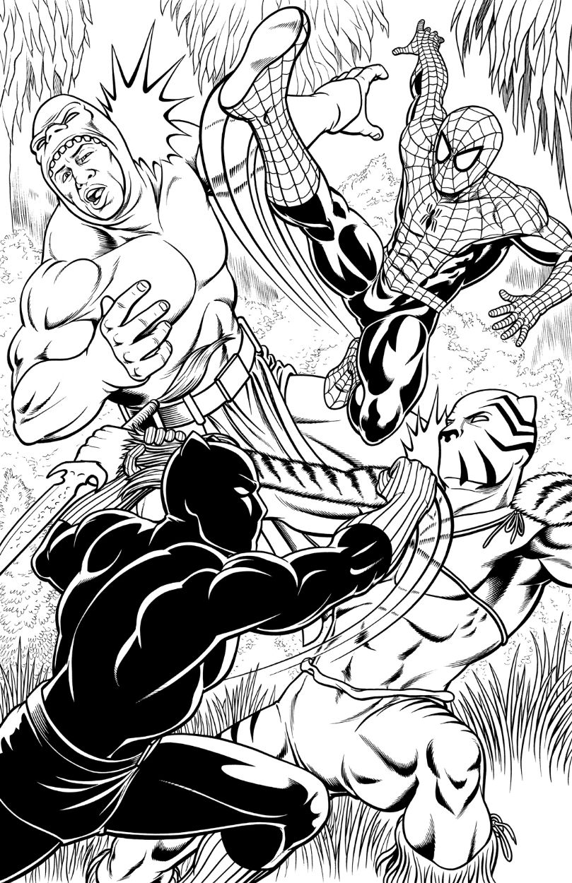 Spider-Man and The Black Panther!, in Brendon and Brian Fraim's Commissions  - 2016 Comic Art Gallery Room