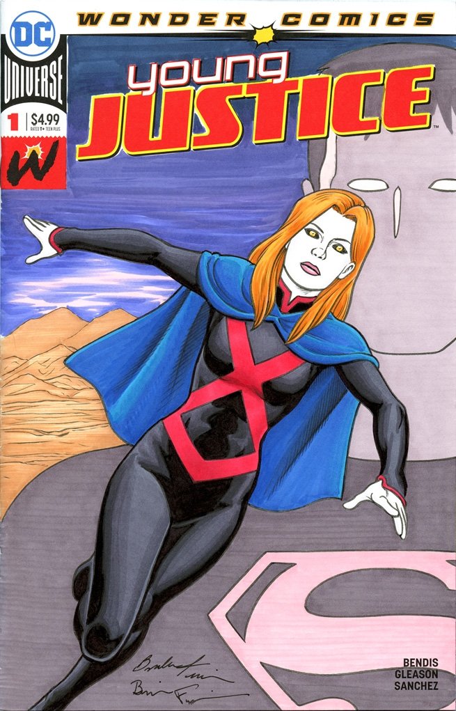 Young Justice 1 Sketch Cover Featuring Ms Martian In Brendon And Brian Fraims Commissions 