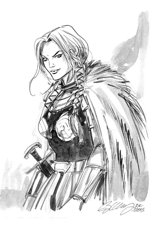 Valkyrie by Ryan Kelly, in Marshal Law's Thor Comic Art Gallery Room