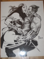 Elektra and Wolverine by Richard Pace Comic Art