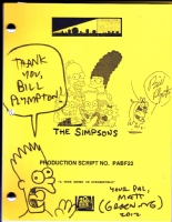 The Simpsons-Original Matt Groening signed & sketched script for  A Tree Grows In Springfield  (Season #24 episode 6) Comic Art