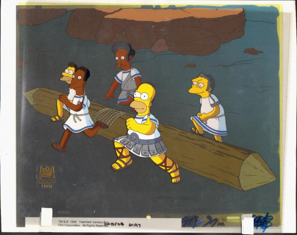Production animation cel from The Simpsons Tales From The Public Domain'  (20th Century Fox 2002), in Jeff Jaworski's The Simpsons & Futurama Comic  Art Gallery Room