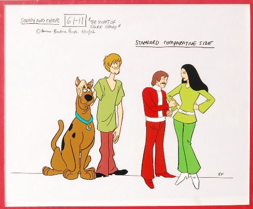 The New Scooby-Doo Movies Sonny and Cher model cel (1973), in Jeff  Jaworski's The New Scooby-Doo Movies Hanna-Barbera 1972-73 Comic Art  Gallery Room