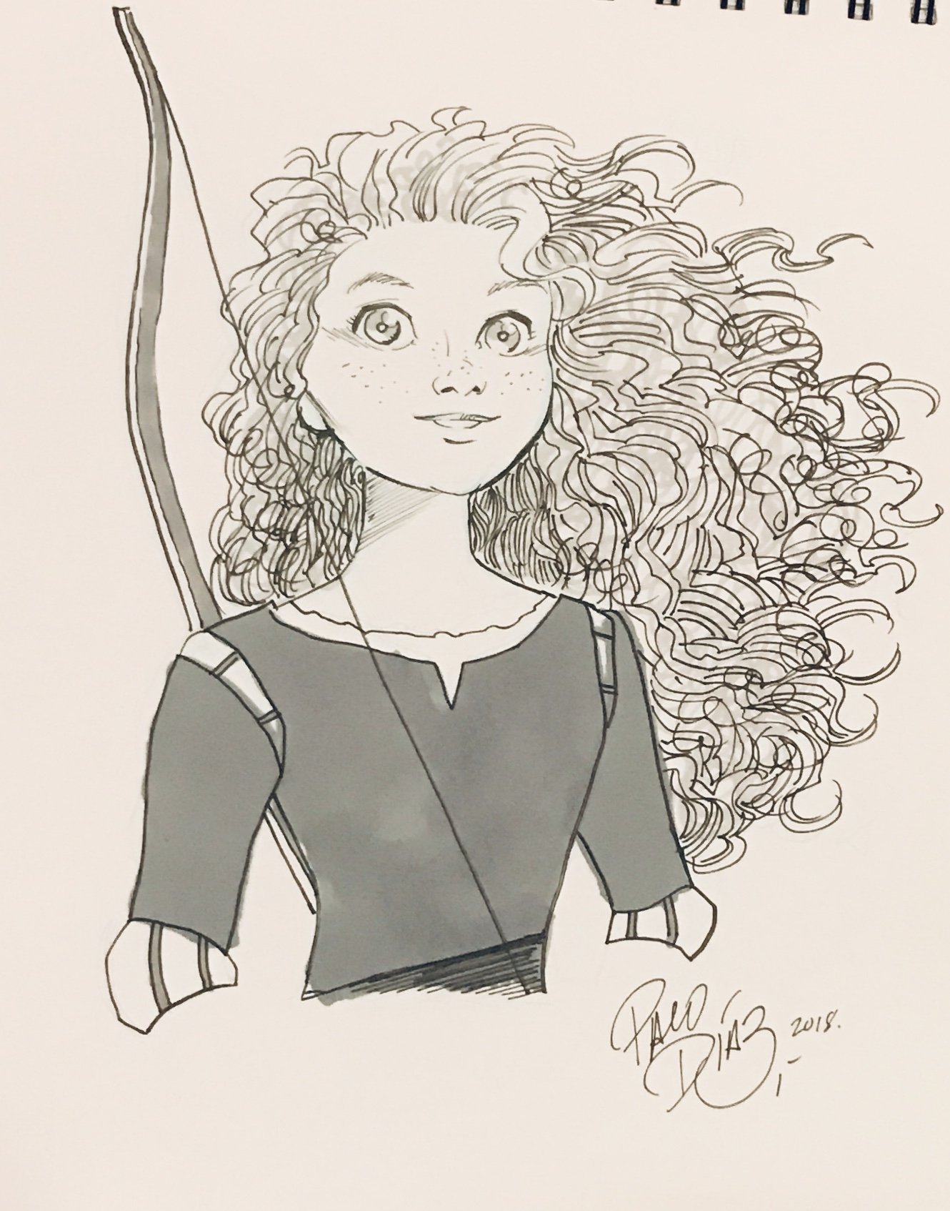 Princess Merida from Brave by Paco Diaz, in Mike (aka Off White) White