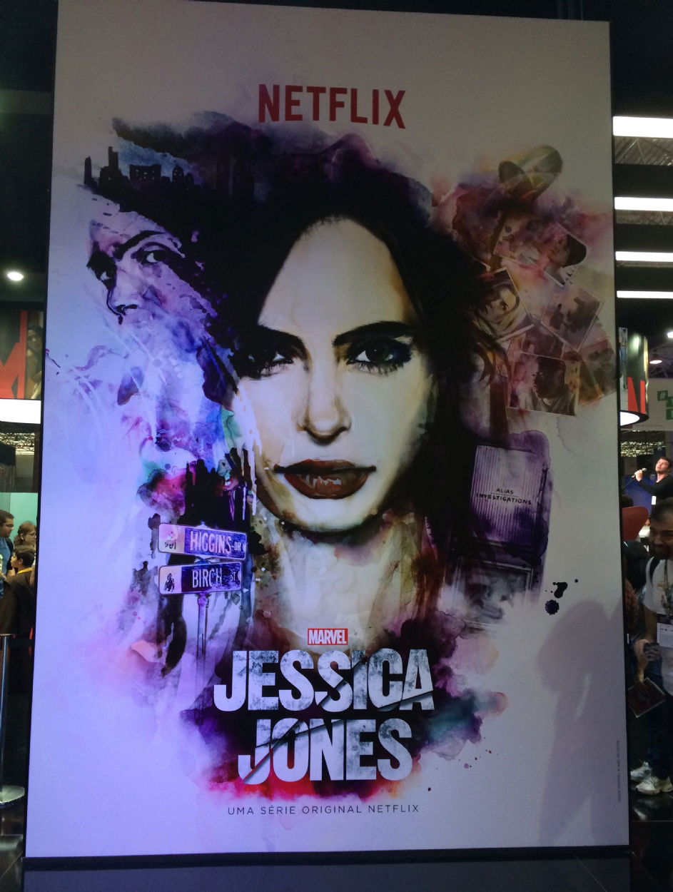 Jessica Jones billboard at the Netfix booth at CCXP 2015, in Mike (aka ...