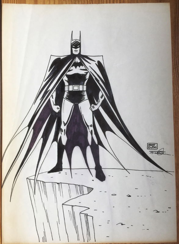 Batman by Brett Ewins, in Richard Burton's Miscellanous Comic Art Gallery  Room