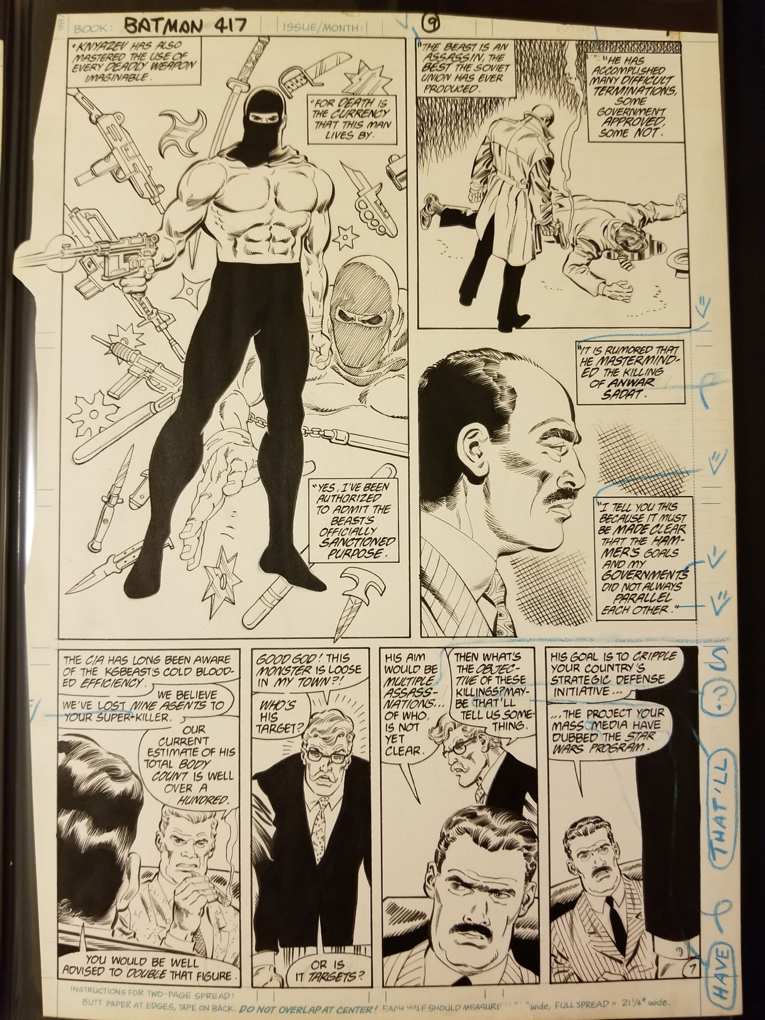 BIRTH page of KGBeast/THE BEAST in costume (Very 1st appearance ever in  Batman #417) by the Jim's (Starlin and Aparo), in Jordan Joanou's z01 First  Appearance BIRTH pages (the page with